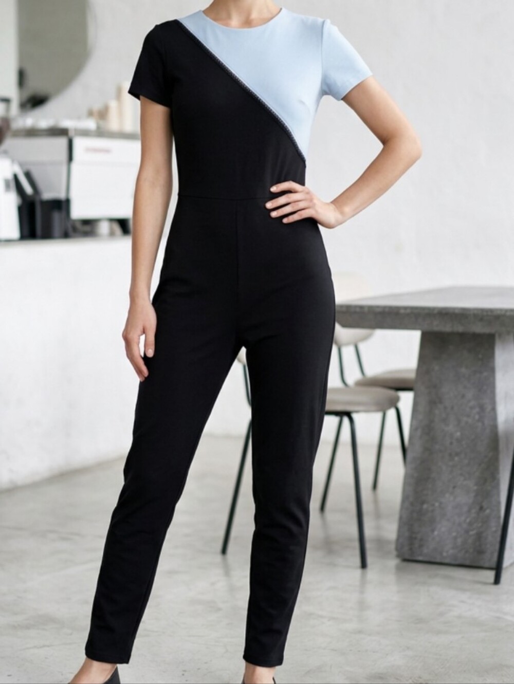 Fashion Nova Monochrome Diagonal Jumpsuit